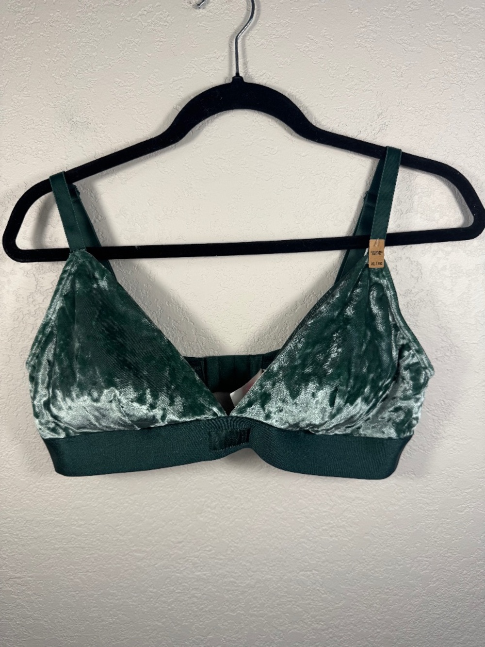 NWT PINK Victoria's Secret Velvet Bralette XL Green Teal